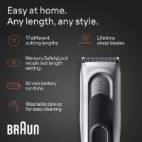 Prirezovalnik/škarje BRAUN HC7390, 2 nastavka, črn