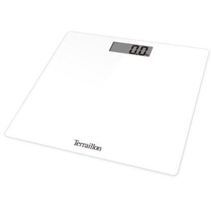 Osebna tehtnica TERRAILLON Tsquare White, steklena platforma, 180 kg