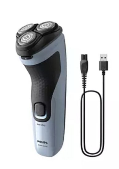 Brivnik PHILIPS X3003/00, brezžična uporaba, za mokro in suho britje, svetlo moder