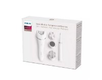 Epilator PHILIPS BRE740/90, brezžičen, 12 nastavkov, bel