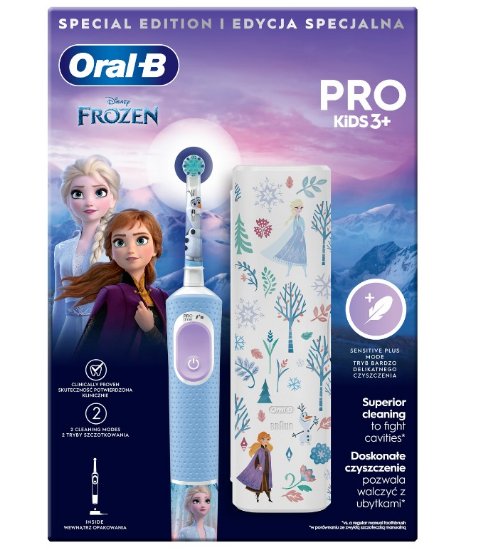 Električna zobna ščetka ORAL-B PRO Kids 3+, Frozen + potovalna torbica