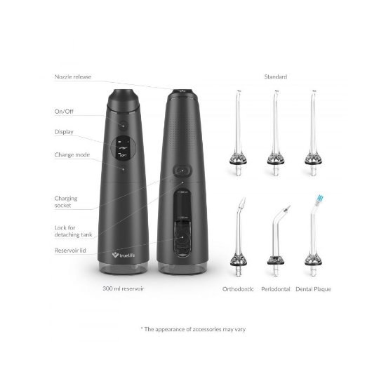 Ustna prha TRUELIFE AquaFloss Compact C300, črna