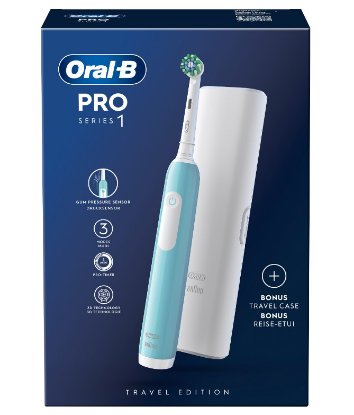 Električna zobna ščetka ORAL-B PRO 1, turkizna + potovalna torbica
