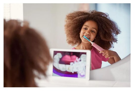 Električna zobna ščetka PHILIPS HX6352/42, sonična, smart, otroška, BT, rožnata