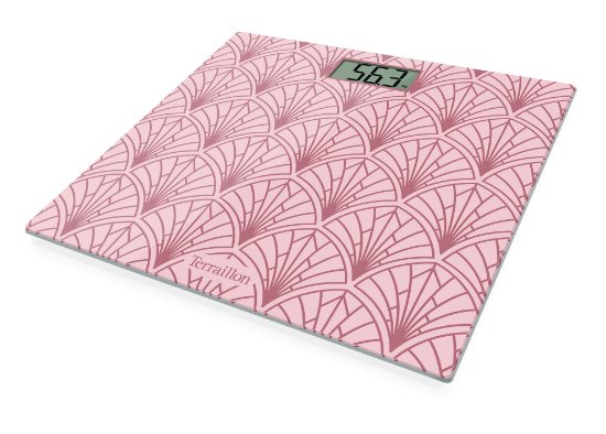 Osebna tehtnica TERRAILLON ART15194, digitalna 150 kg, steklo, Art Deco Copper Design