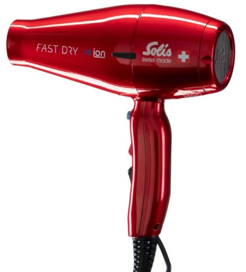 Sušilnik za lase SOLIS SOL 96817, profesionalni, hitro sušenje, 2200W, AC motor, rdeč