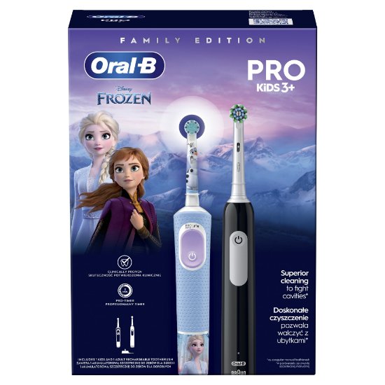 Električna zobna ščetka ORAL-B Family Edition Pro Series 1 Black + Pro Kids 3, Frozen, črna