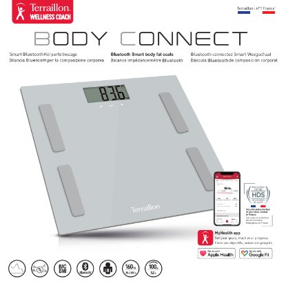 Osebna tehtnica TERRAILLON Body Connect, MyHealth App, Bluetooth, indeks telesne mase, 160 kg