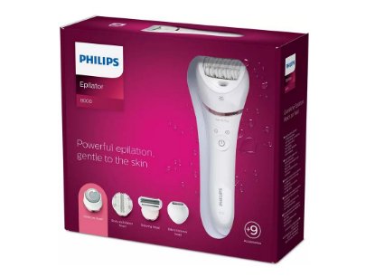 Epilator PHILIPS BRE740/10, za mokro in suho uporabo, + 9 nastavkov