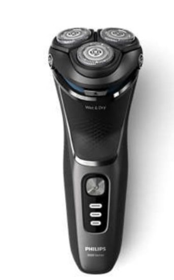Brivnik PHILIPS S3343/13, brezžična uporaba, za mokro in suho britje, črn