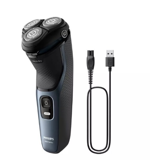 Brivnik PHILIPS S3144/00, brezžična uporaba, za mokro in suho britje, črn
