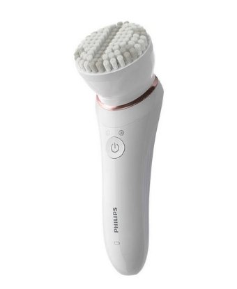 Epilator PHILIPS BRE740/90, brezžičen, 12 nastavkov, bel