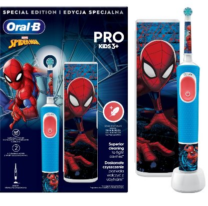 Električna zobna ščetka ORAL-B Pro Kids 3+, Spiderman + potovalna torbica