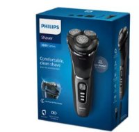 Brivnik PHILIPS S3343/13, brezžična uporaba, za mokro in suho britje, črn