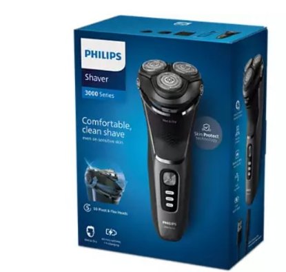 Brivnik PHILIPS S3343/13, brezžična uporaba, za mokro in suho britje, črn