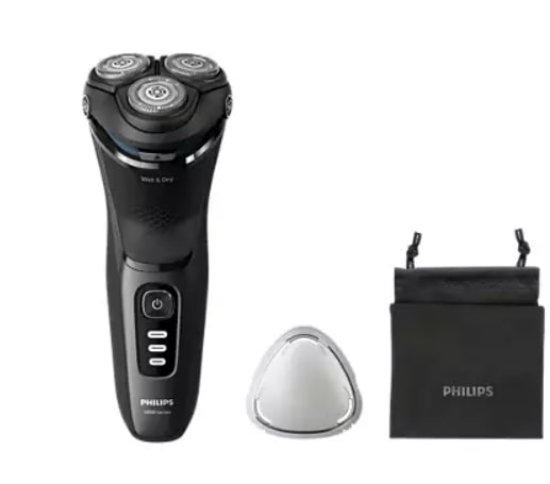 Brivnik PHILIPS S3244/12, brezžična uporaba, za mokro in suho britje, črn