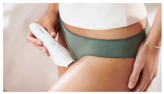 Epilator PHILIPS BRE740/90, brezžičen, 12 nastavkov, bel