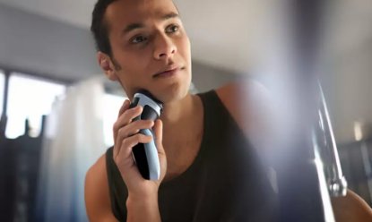 Brivnik PHILIPS X3003/00, brezžična uporaba, za mokro in suho britje, svetlo moder