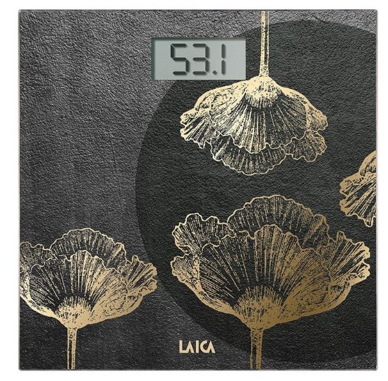 Osebna tehtnica LAICA PS1078 S, digitalna, 180 kg, steklo, temno siva