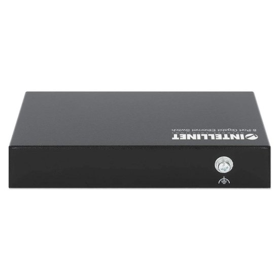 Stikalo INTELLINET 530347, 10/100/1000 Mbps, 8-portno, kovinsko, kabel Cat6 1m