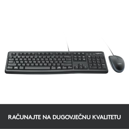 Tipkovnica + miška LOGITECH MK120 Desktop, črna, USB