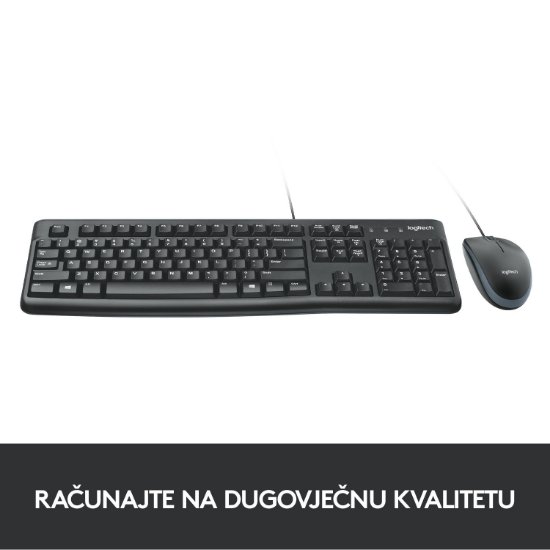 Tipkovnica + miška LOGITECH MK120 Desktop, črna, USB