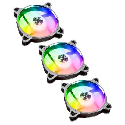 Ventilator LIAN LI BR120, RGB, 120mm PWM, 3-pack komplet, sivi
