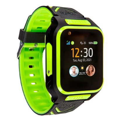 Otroška pametna ura MYKI 4 – 4G video klici, sledenje lokaciji, vodoodporna, črno-zelena