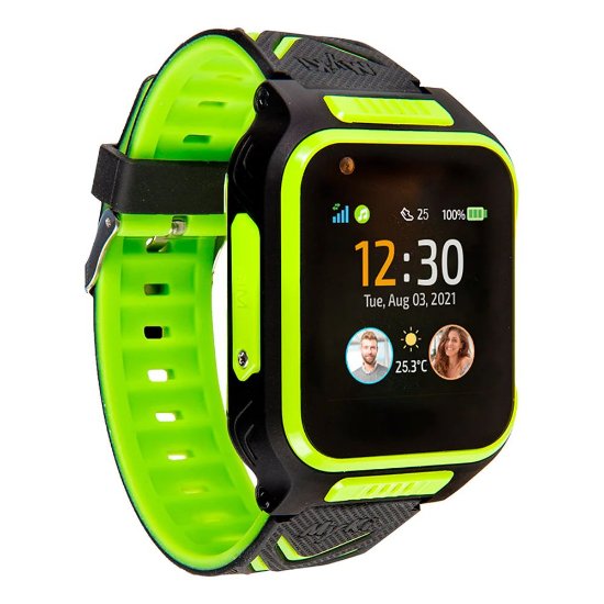 Otroška pametna ura MYKI 4 – 4G video klici, sledenje lokaciji, vodoodporna, črno-zelena