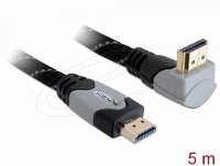Kabel DELOCK HighSpeed, HDMI-A (M) na HDMI-A (M), kotni, 5m, črn