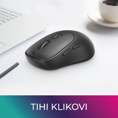 Miška OCTIO Style M320W, optična, brezžična, 1600 dpi, črna