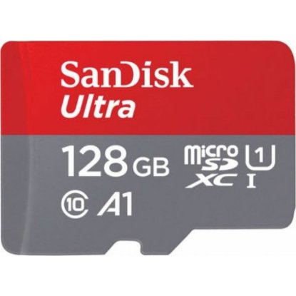 Pomnilniška kartica SANDISK, microSDXC, 128GB, SDSQUAB-128G-GN6MA, A1 class 10 UHS-I + adapter