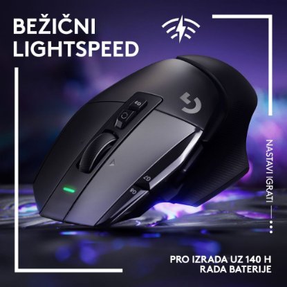 Miška LOGITECH Gaming G502 X Lightspeed, optična, 25000dpi, brezžična, črna, USB