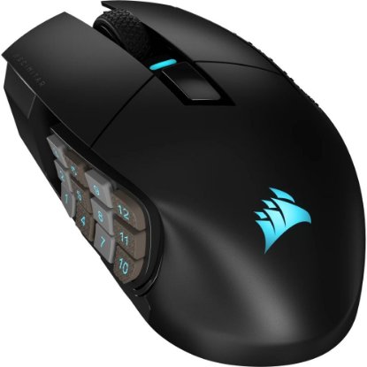 Miška CORSAIR Scimitar Elite Wireless, RGB, optički, bežični, 26000dpi, črni