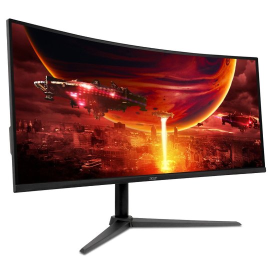 Gaming monitor 34" ACER Nitro ED340CUS3bmiipx UM.CE0EE.301, UWQHD, VA, 165Hz, 1ms, 250cd/m2, FreeSync, ukrivljen, zvočniki, črn