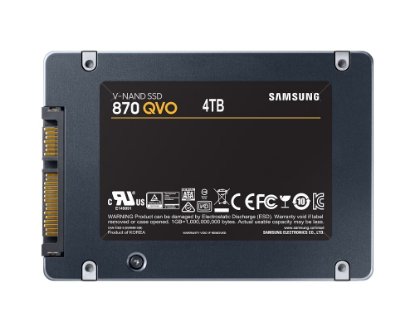 SSD 4TB SAMSUNG 870 QVO Basic, MZ-77Q4T0BW, SATA 3, 2.5", 560/530 MB/s