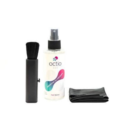 Čistilno sredstvo OCTIO S03, za zaslone, krpica, ščetka, sprej, 150 ml