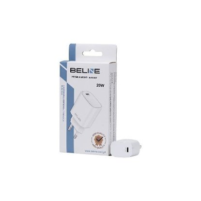 Polnilec BELINE BLNCW20, 20W, PD3.0, USB-C,beli