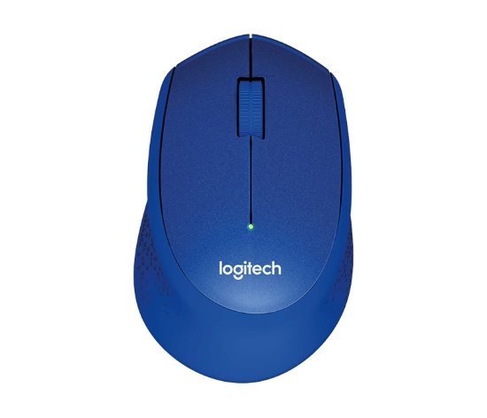 Miška Logitech M330 Silent plus, optični, 1000dpi, brezžična, modra, USB