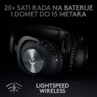 slušalke LOGITECH Gaming G PRO X, 7.1, brezžične, črne