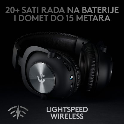 slušalke LOGITECH Gaming G PRO X, 7.1, brezžične, črne