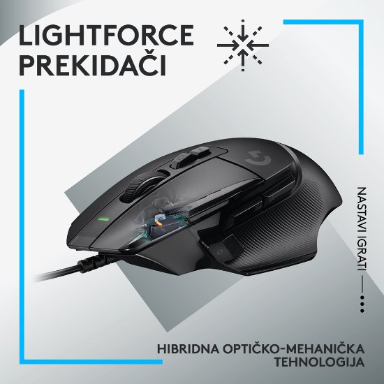 Miška LOGITECH Gaming G502 X, optična, 25600dpi, črna, USB