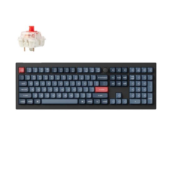 Tipkovnica KEYCHRON V6 Max, RGB, mehanska, Gateron Jupiter Red Switch, US Layout, brezžična, črna
