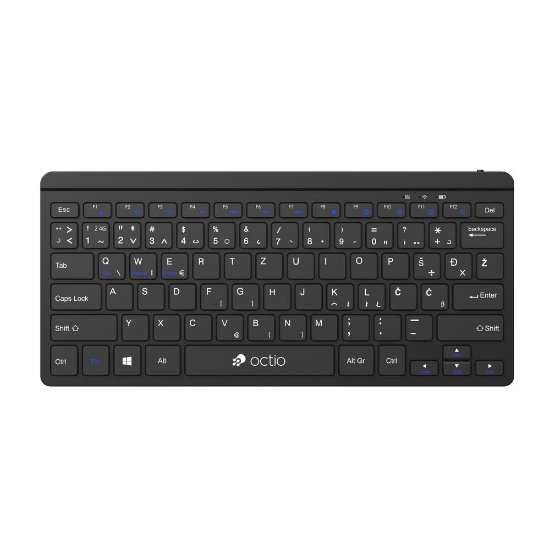 Tipkovnica OCTIO Compact K300WBT, brezžična, Bluetooth, črna