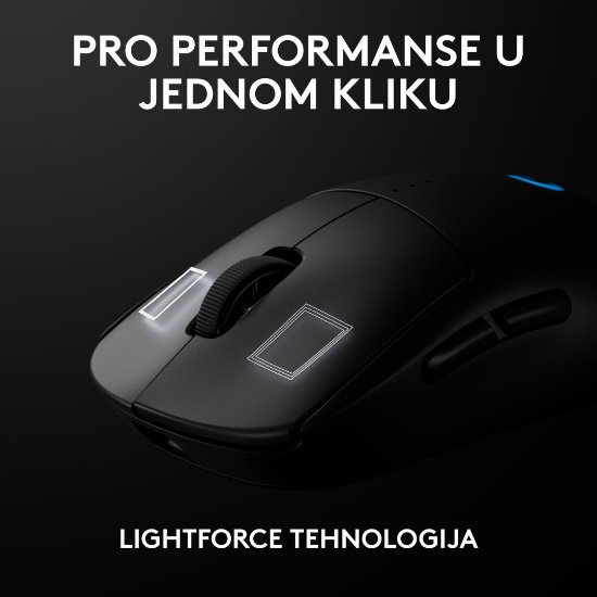 Miška LOGITECH Pro 2 Lightspeed, RGB, optična, brezžična, 32000dpi, črna