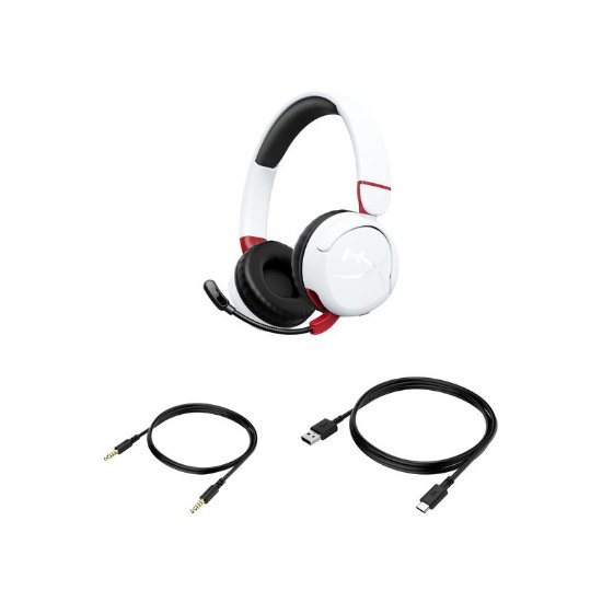 slušalke HyperX Mini Kids Wireless, brezžične, BT, 3.5mm, bele