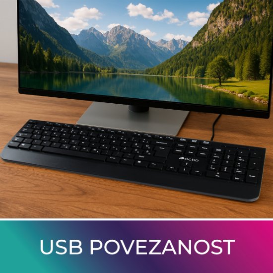 Tipkovnica OCTIO K200U, črna, USB