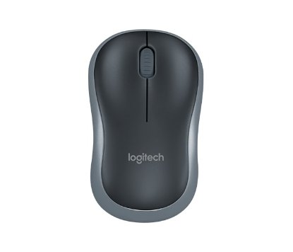 Miška LOGITECH M185, optična, brezžična, 1000dpi, crno-siva