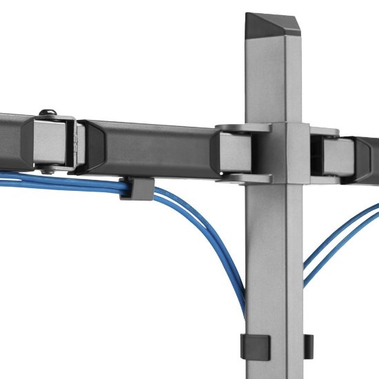 Stojalo za monitor WHITE SHARK GMS-3205 Amenhotep II, namizno, do 32", za 2 monitora, sivo