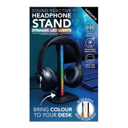 Stojalo za slušalke SATZUMA, RGB, črno